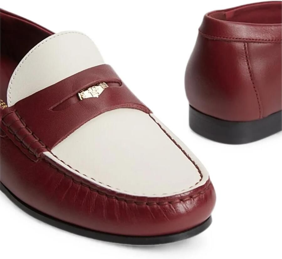 Tommy Hilfiger Tweekleurige leren loafers met logoplakkaat Rood - Foto 2