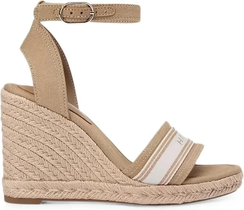 Tommy Hilfiger Webbing espadrilles met sleehak Beige