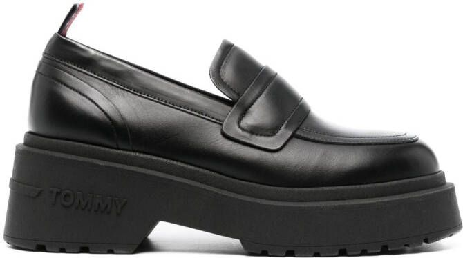 Tommy Jeans Ava leren loafers Zwart