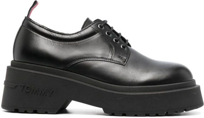 Tommy Jeans Leren Oxford schoenen Zwart