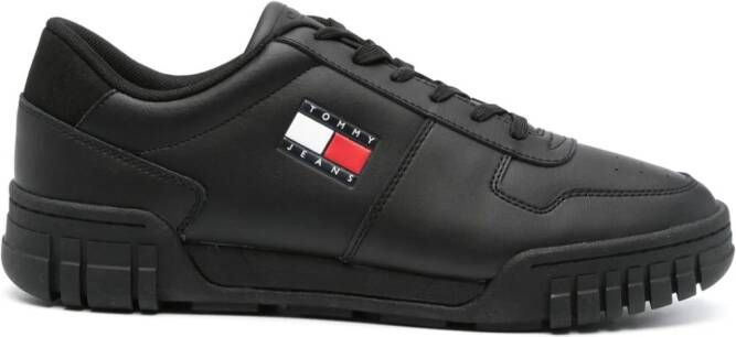 Tommy Jeans Essential leren sneakers Zwart