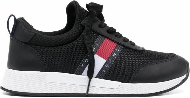 Tommy Jeans Flexi leren sneakers Zwart