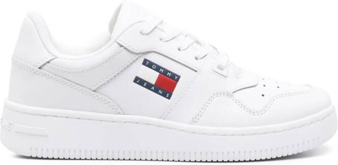 Tommy Jeans Retro Basket leren sneakers Wit