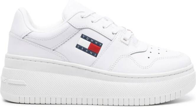 Tommy Jeans Retro Basket leren sneakers Wit