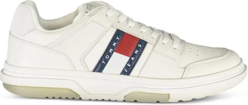Tommy Jeans Court sneakers met logopatch Beige