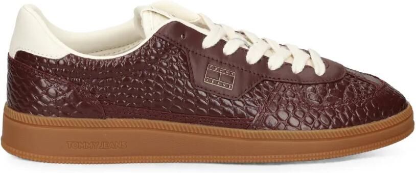Tommy Jeans Low-top sneakers met krokodillen-reliëf Rood