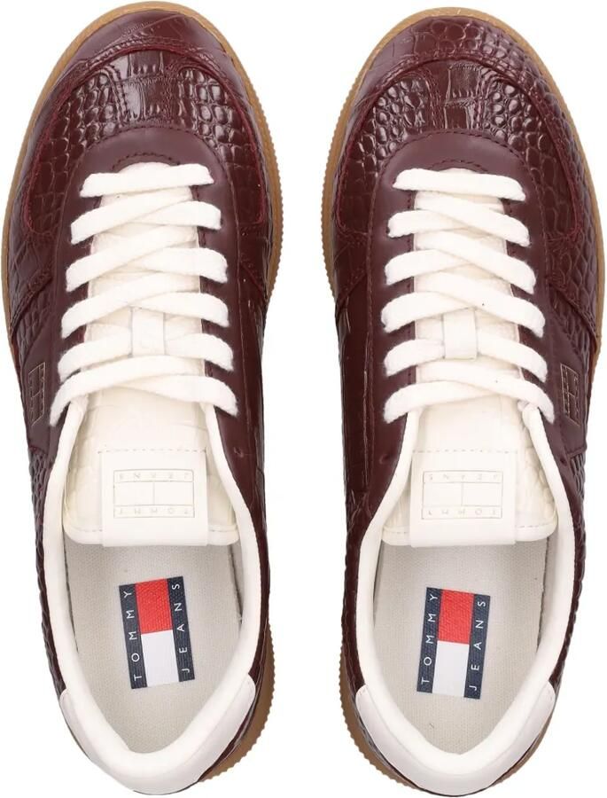 Tommy Jeans Low-top sneakers met krokodillen-reliëf Rood - Foto 2