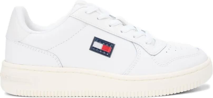 Tommy Jeans Geperforeerde sneakers met logopatch Wit