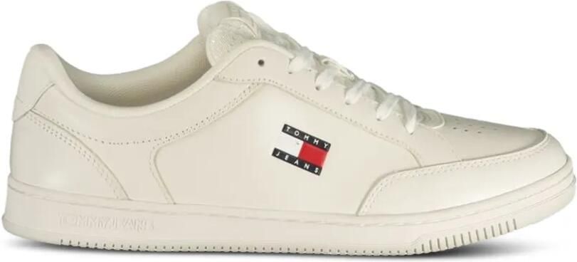 Tommy Jeans Geperforeerde sneakers met logopatch Wit