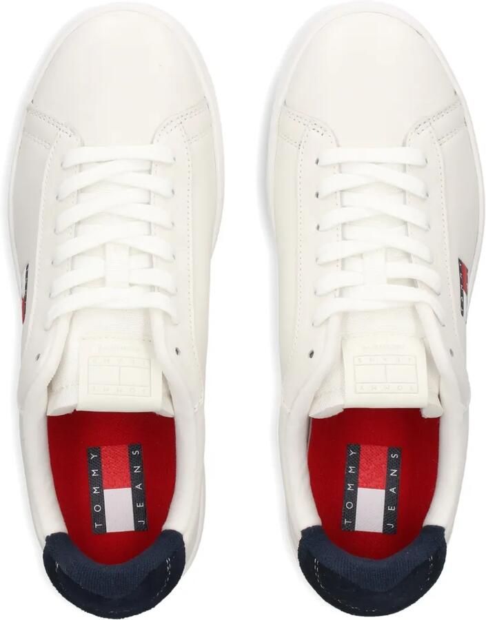 Tommy Jeans Leren sneakers met logoplakkaat Wit