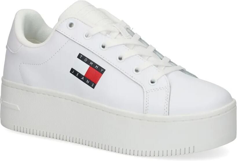 Tommy Jeans Leren sneakers met plateauzool Wit - Foto 4