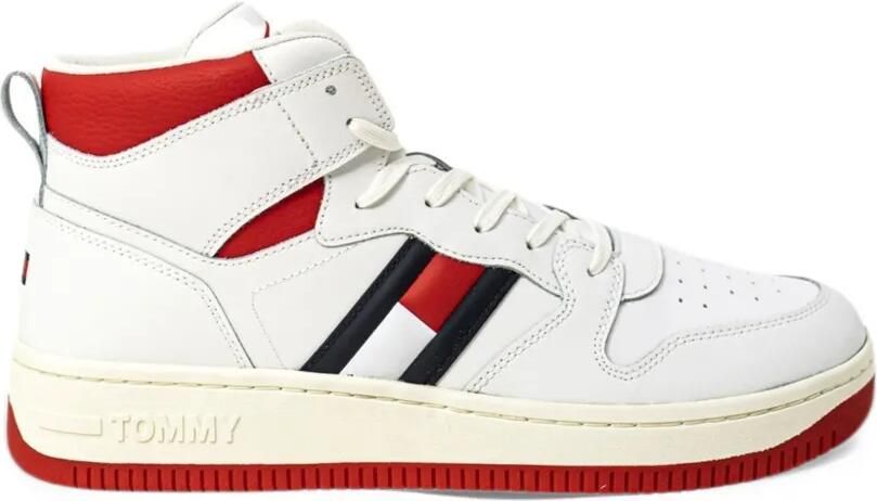 Tommy Jeans panelled leather sneakers Wit