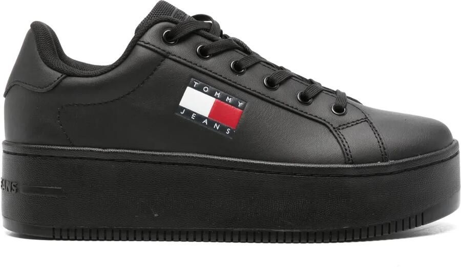 Tommy Jeans Sneakers met plateauzool Zwart