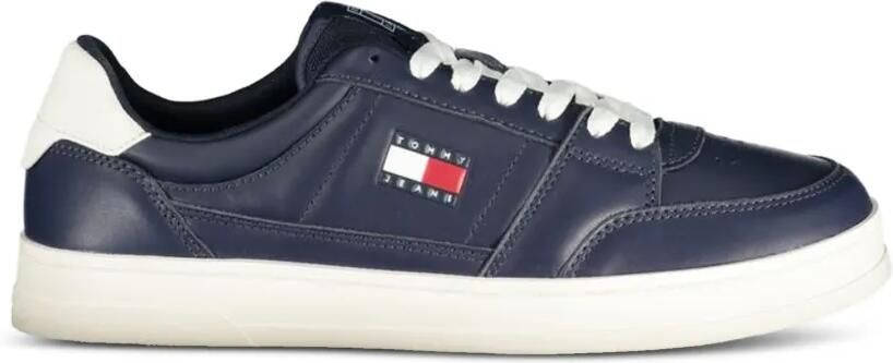 Tommy Jeans The Greenwich leren sneakers met logopatch Blauw