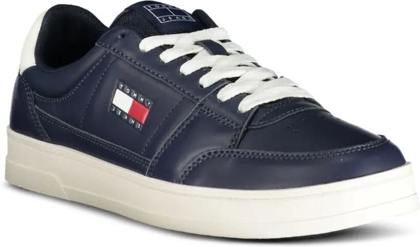 Tommy Jeans The Greenwich leren sneakers met logopatch Blauw - Foto 3