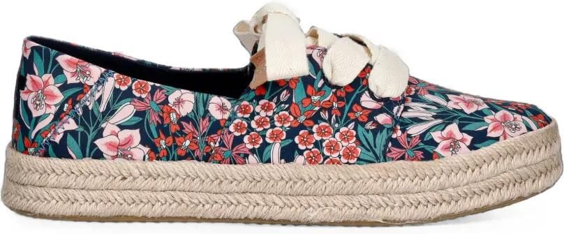 Toms Carolina espadrilles met plateauzool en bloemenprint Blauw