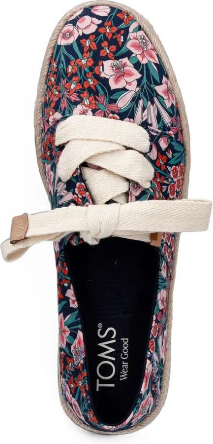 Toms Carolina espadrilles met plateauzool en bloemenprint Blauw - Foto 3