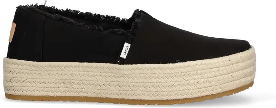 Toms Espadrilles met plateauzool en franje Zwart