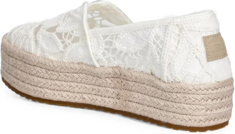 Toms Espadrilles met plateauzool en geborduurd kant Wit - Foto 3