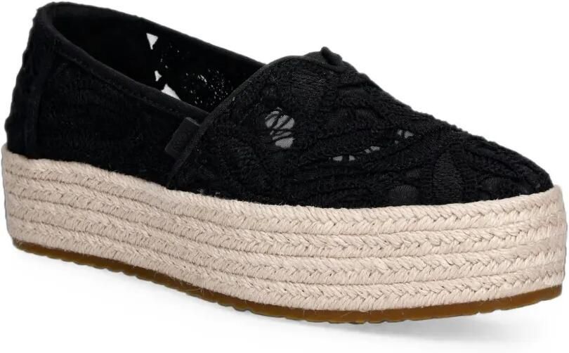 Toms Espadrilles met plateauzool en geborduurd kant Zwart - Foto 2