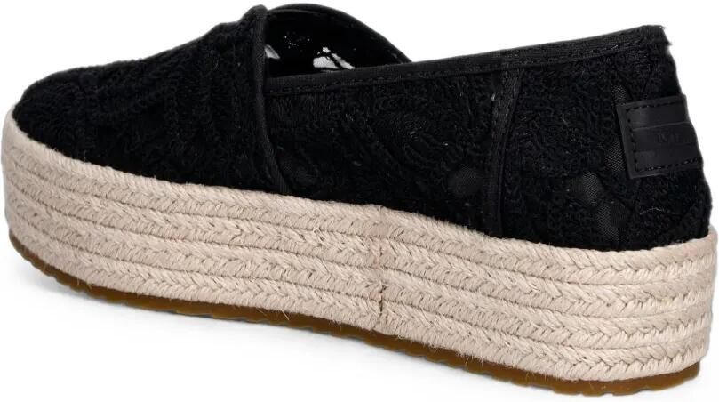 Toms Espadrilles met plateauzool en geborduurd kant Zwart - Foto 3