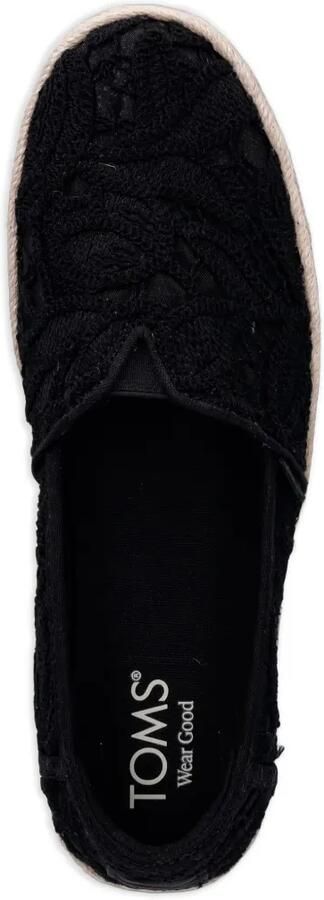 Toms Espadrilles met plateauzool en geborduurd kant Zwart - Foto 4