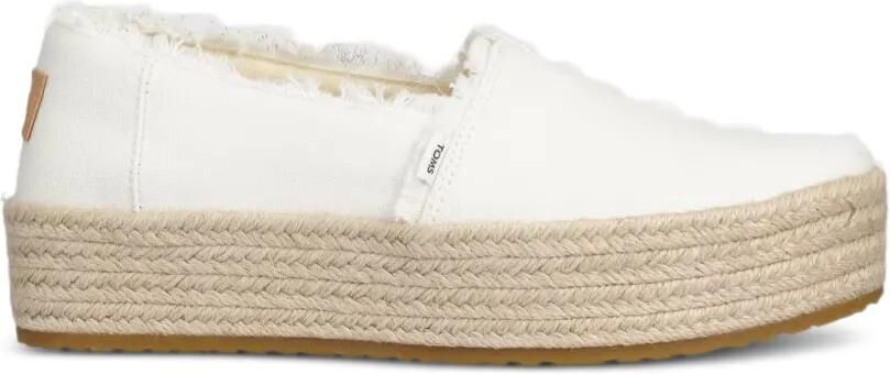 Toms Espadrilles met plateauzool en gerafelde rand Wit