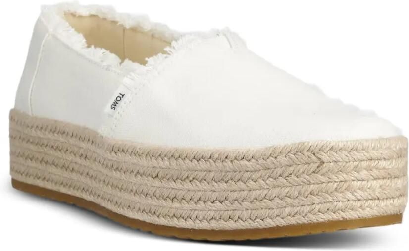 Toms Espadrilles met plateauzool en gerafelde rand Wit - Foto 3