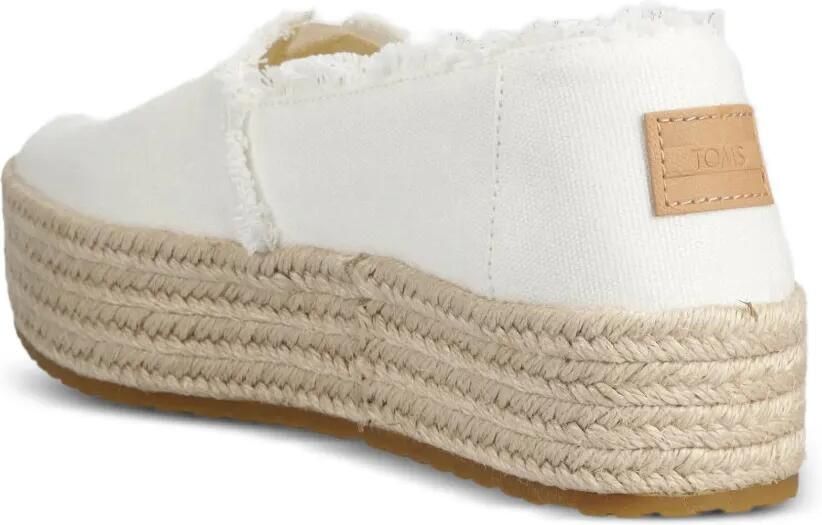 Toms Espadrilles met plateauzool en gerafelde rand Wit - Foto 2