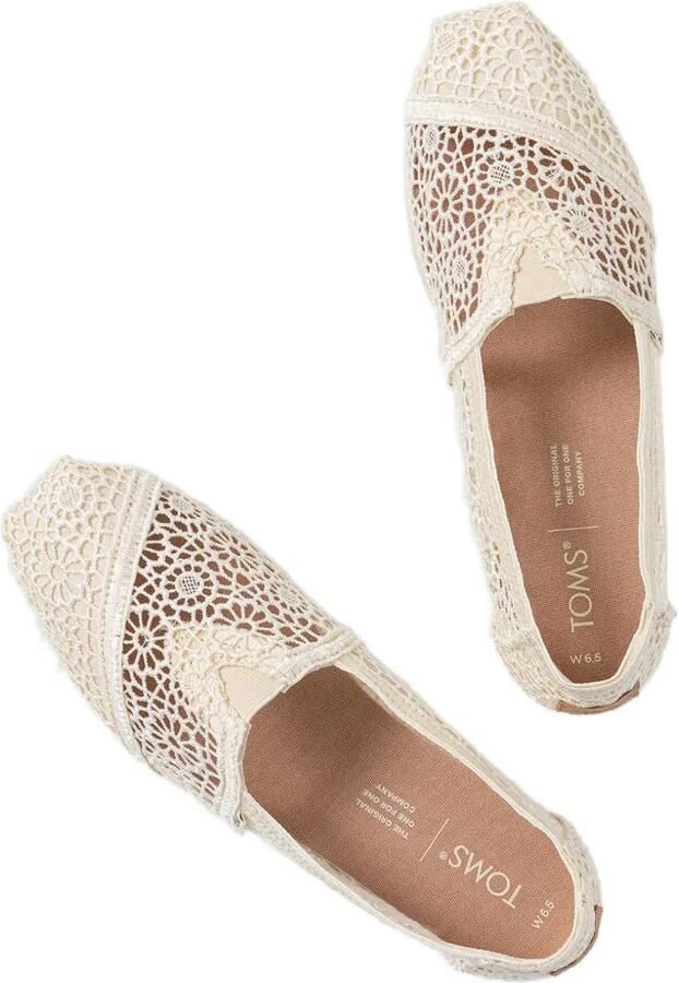 Toms Gehaakte slip-on ballerina's met kant Wit - Foto 3