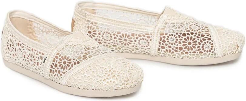 Toms Gehaakte slip-on ballerina's met kant Wit - Foto 4
