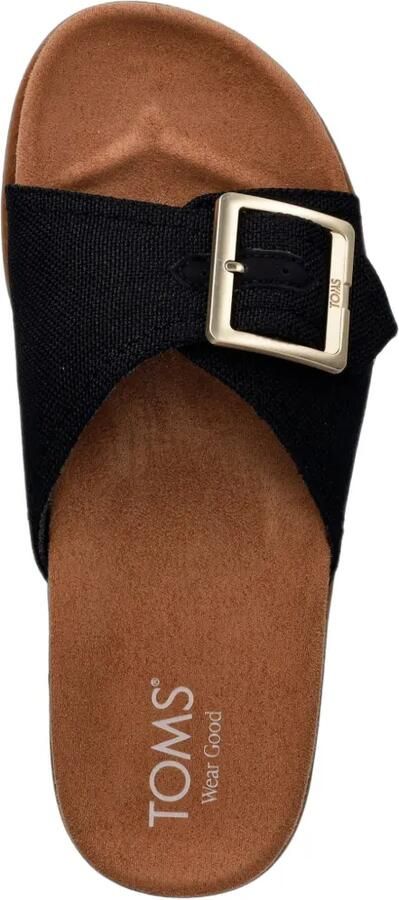 Toms Marin slippers met gespdetail Zwart