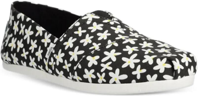 Toms Platte espadrilles met bloemenprint Zwart - Foto 3