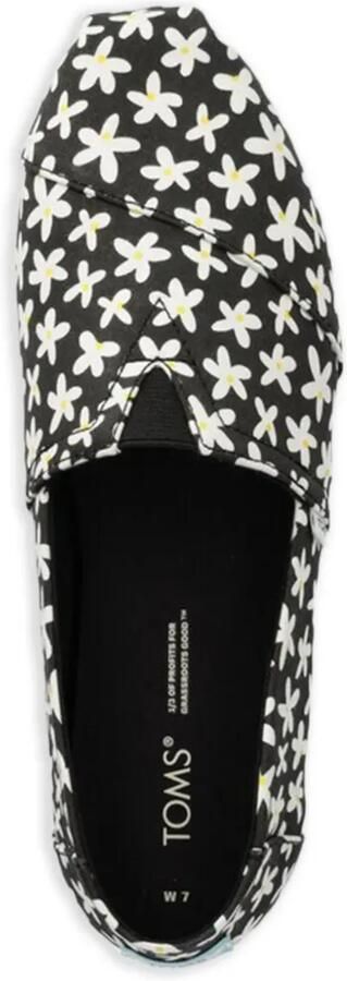 Toms Platte espadrilles met bloemenprint Zwart - Foto 4