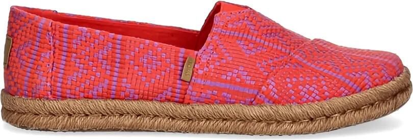 Toms Platte espadrilles met gevlochten afwerking Rood