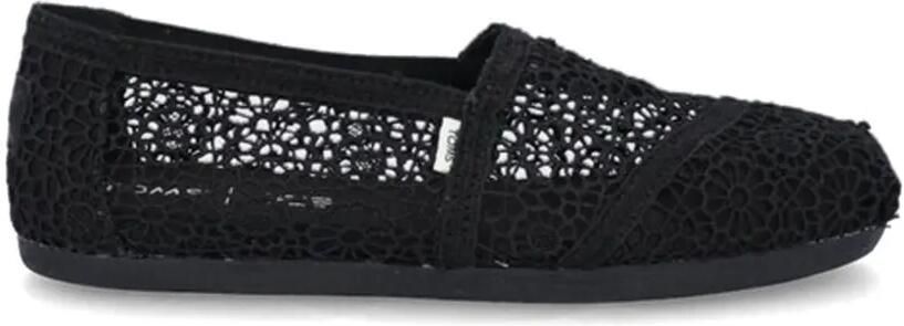 Toms Platte gehaakte espadrilles Zwart