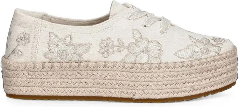 Toms Valencia espadrilles met geborduurde bloemen en plateauzool Beige