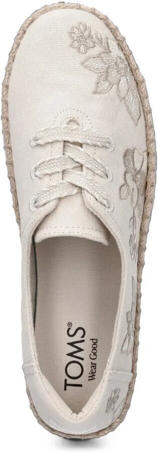 Toms Valencia espadrilles met geborduurde bloemen en plateauzool Beige - Foto 4
