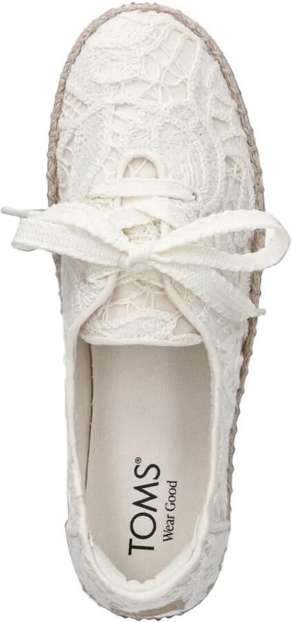 Toms Valencia espadrilles met geborduurde bloemen en plateauzool Wit - Foto 4