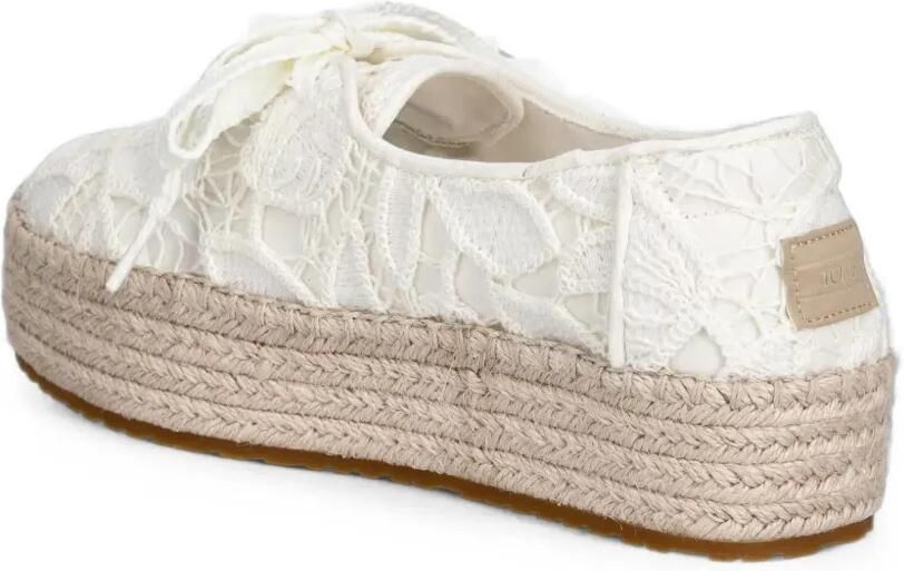Toms Valencia espadrilles met geborduurde bloemen en plateauzool Wit - Foto 2