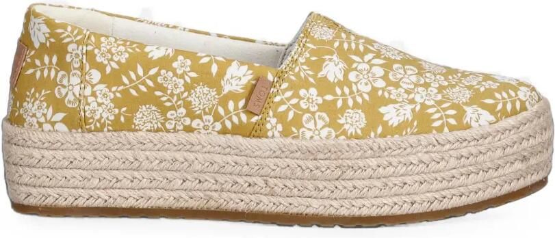 Toms Valencia espadrilles met plateauzool en bloemenprint Geel