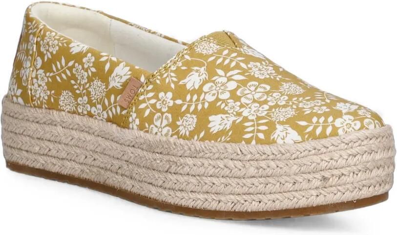 Toms Valencia espadrilles met plateauzool en bloemenprint Geel - Foto 2