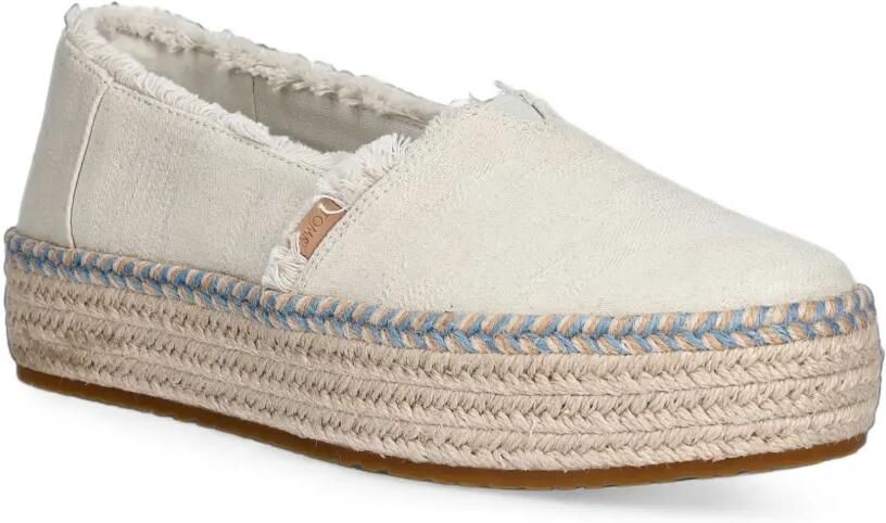 Toms Valencia espadrilles met plateauzool en franje Wit - Foto 2