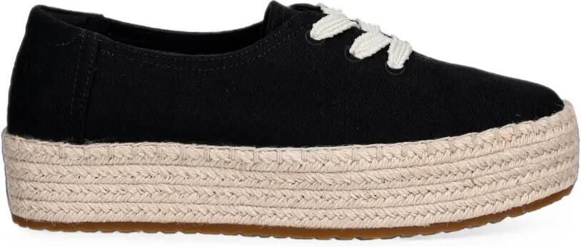 Toms Valencia gevlochten espadrilles met plateauzool Zwart