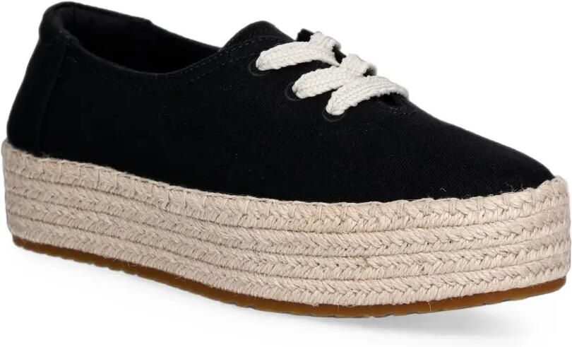 Toms Valencia gevlochten espadrilles met plateauzool Zwart - Foto 2