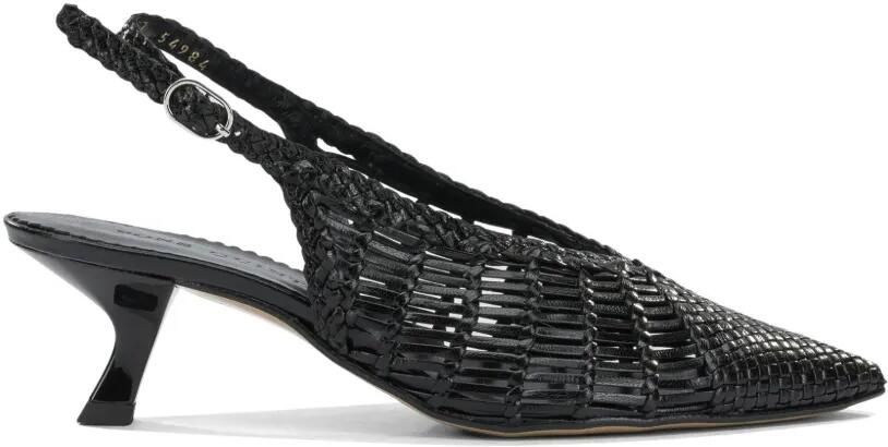 Toni Pons Geweven leren slingback pumps Zwart