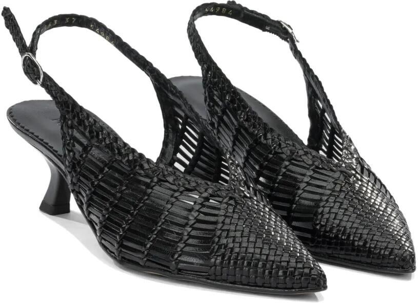 Toni Pons Geweven leren slingback pumps Zwart - Foto 3