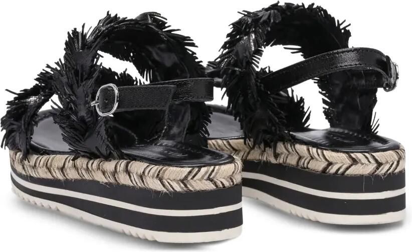 Toni Pons Sandalen met plateauzool en franje Zwart