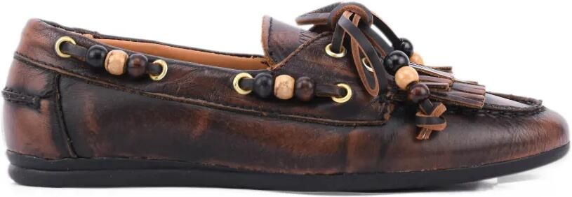 TORAL SHOES Anahi fringed beaded loafers Bruin