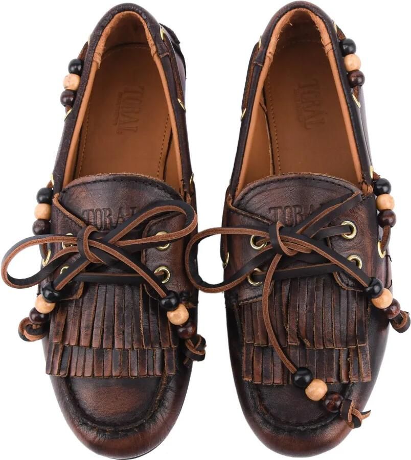 TORAL SHOES Anahi fringed beaded loafers Bruin - Foto 2